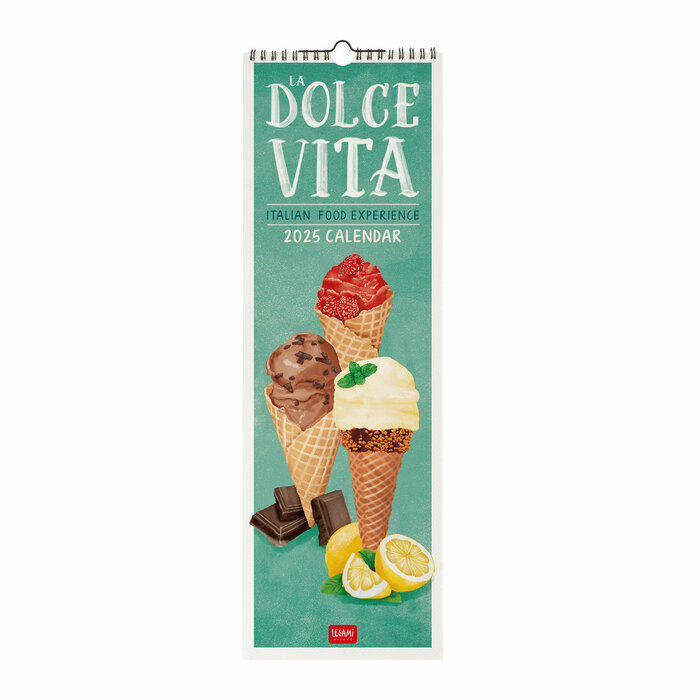 Calendrier Slim Mural 2025 Gastronomie Italienne Dolce Vita
