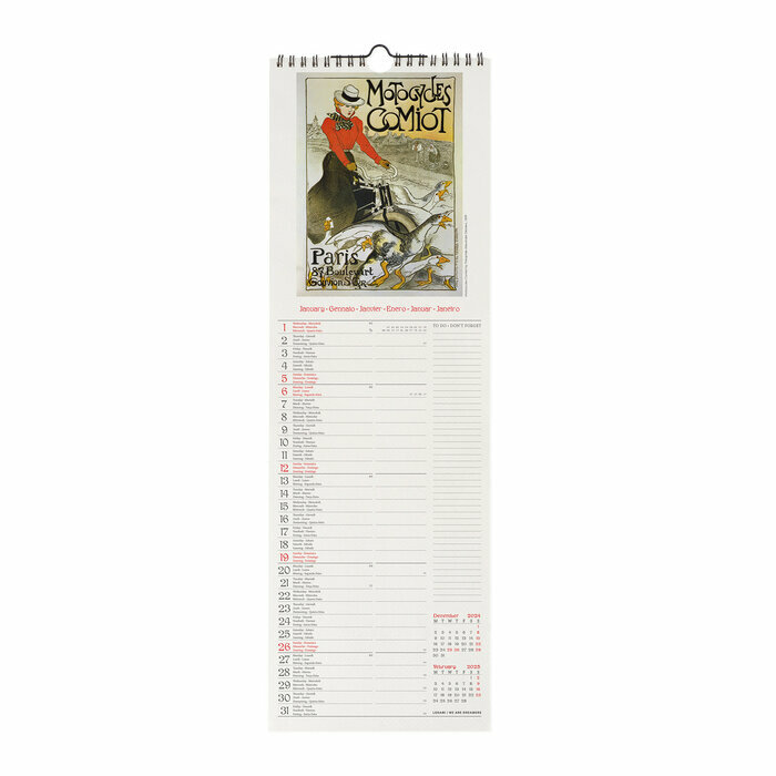 Calendrier Slim 2025 Art Nouveau Belle Epoque