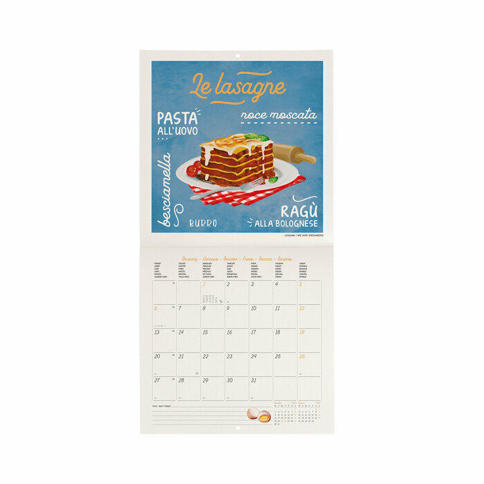Mini Calendrier 2025 Dolce Vita Gastronomie Italienne