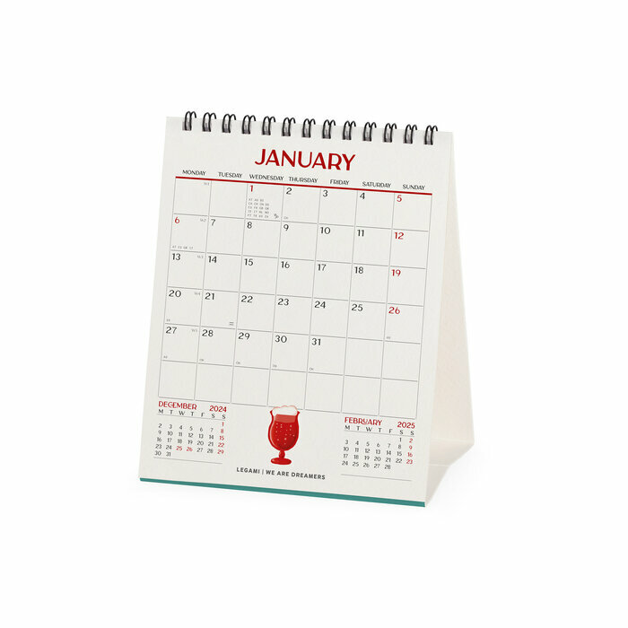 Calendrier Chevalet Papier 2025 Affiche de Bière Retro