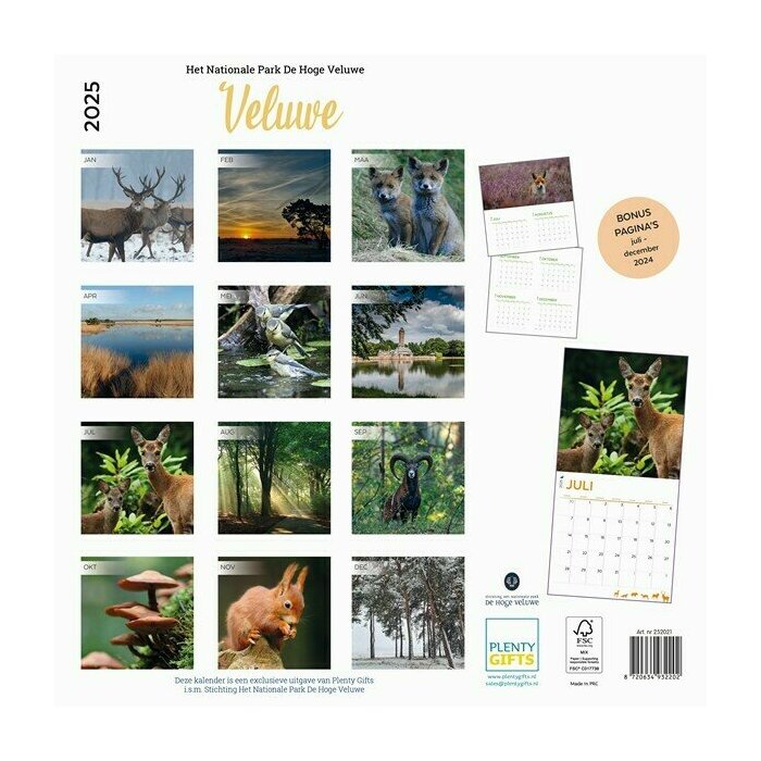 Calendrier Papier 2025 Animaux de la Fort