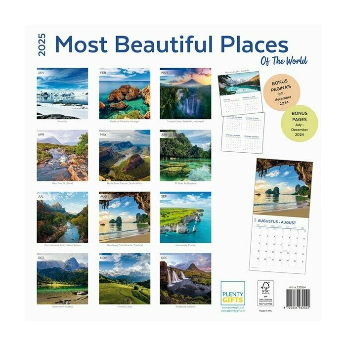 Calendrier papier 2025 Les Plus Belles Destinations du Monde