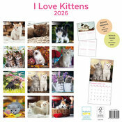 Calendrier Papier 2026 Amour des Chatons 