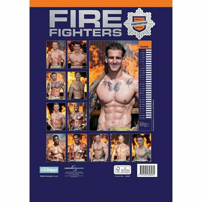 Calendrier 2025 Pompier Sexy Homme A3