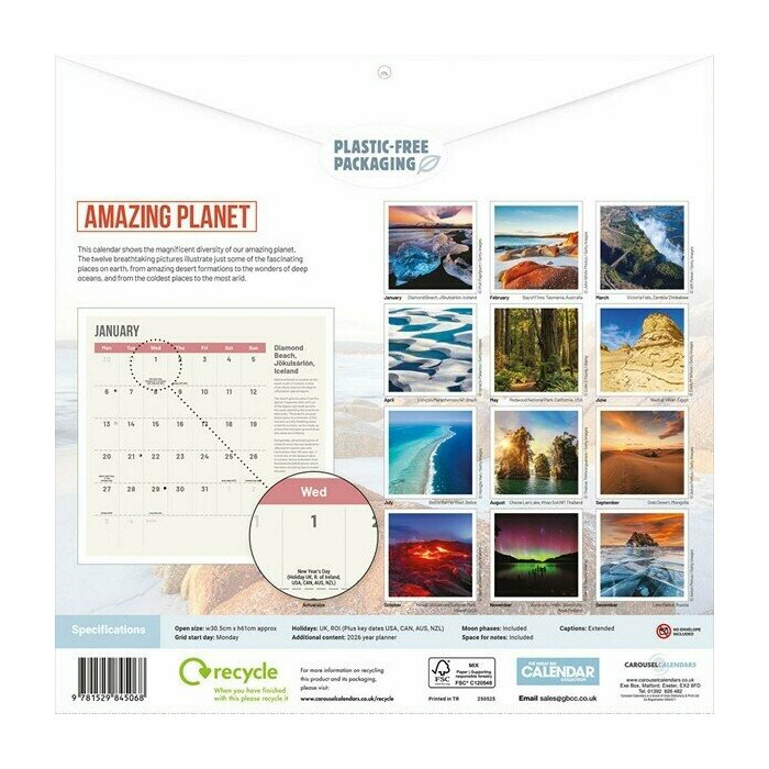 Calendrier Papier 2025 Plante tonnante Paysage