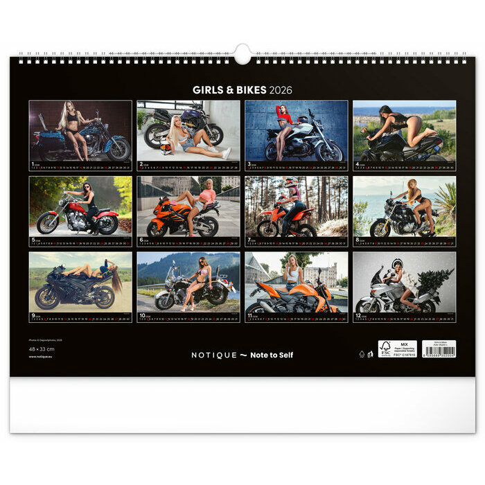Maxi Calendrier Femme Nues 2025 Femme et Moto Sexy