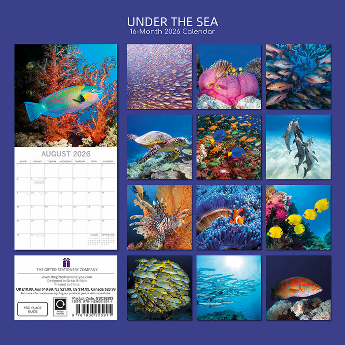 Calendrier 2026 Vie sous marine Rcifs