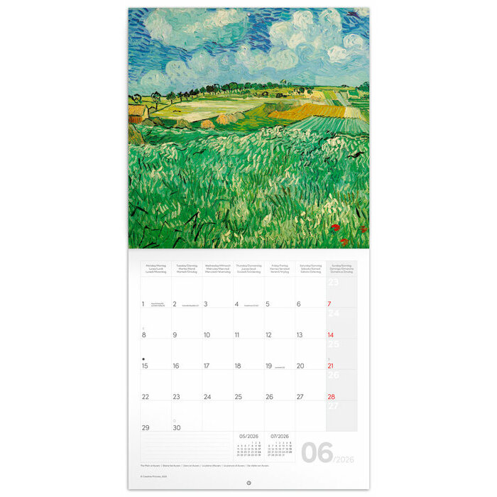 Calendrier Papier 2025 Art Vincent Van Gogh