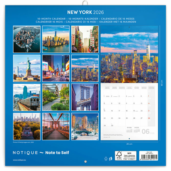 Calendrier 2026 Ville New York 