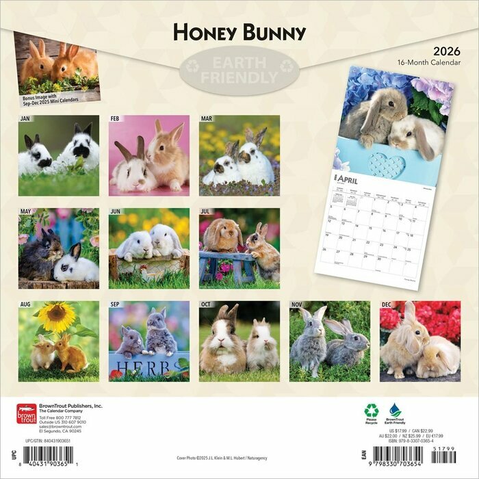 Calendrier Papier 2025 Lapins Mignons