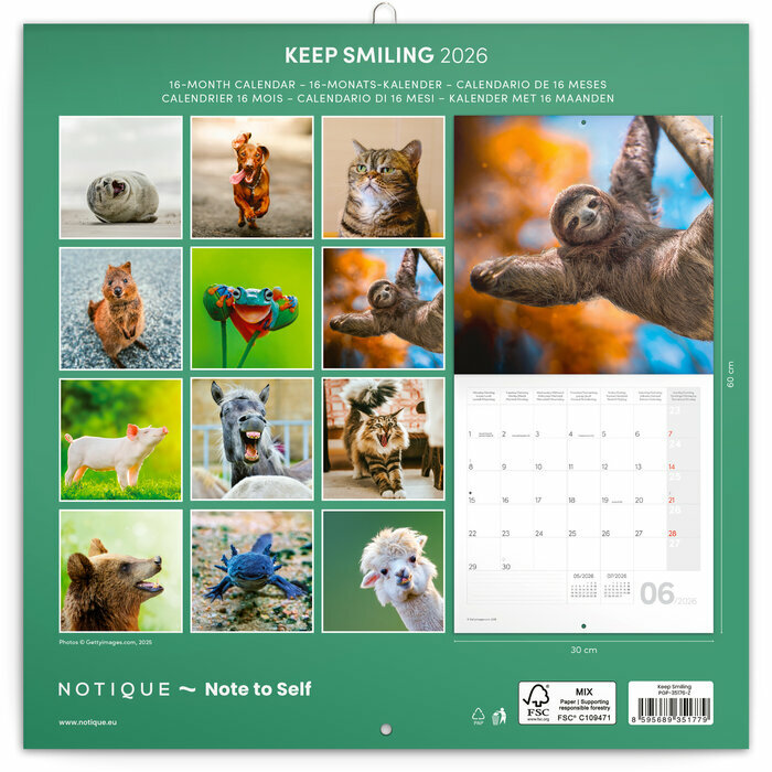 Calendrier 2026 Animaux Smiles