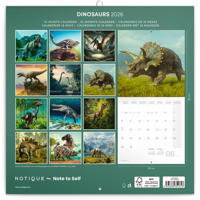 Calendrier 2026 Prhistoire et Dinosaures
