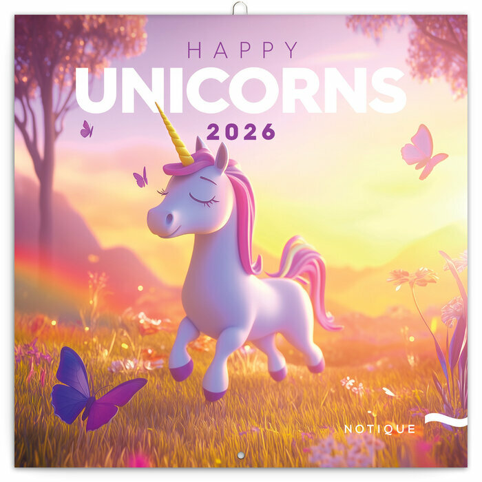 Calendrier Mural 2026 Happy Licornes et Tatouages
