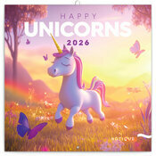 Calendrier Mural 2026 Happy Licornes et Tatouages
