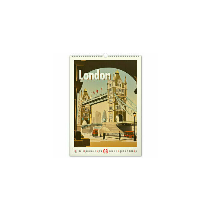 Calendrier  2026 Affiches Vintage Villes du Monde