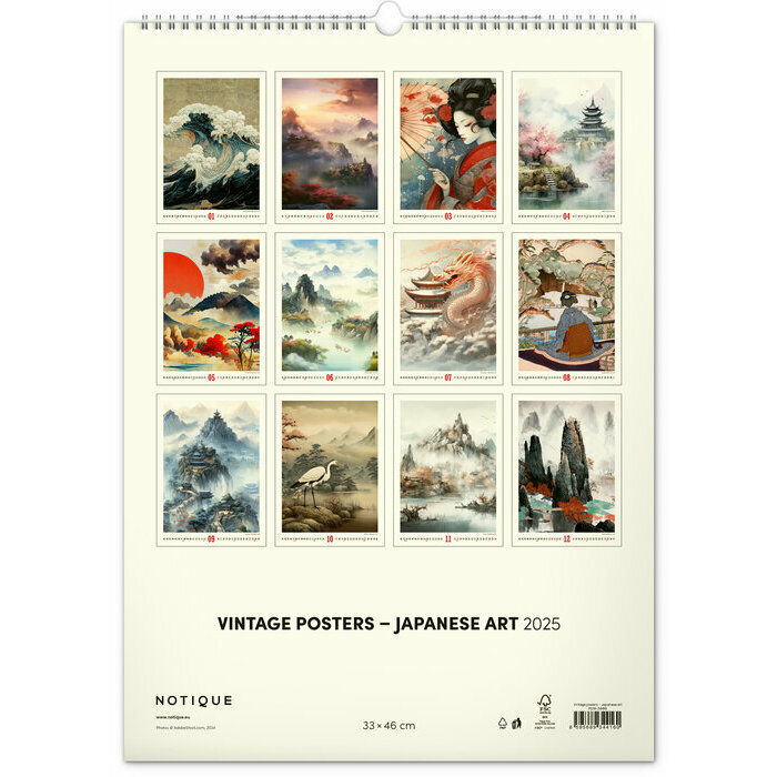 Maxi Calendrier Japon 2025 Affiches Vintage Art Japonais