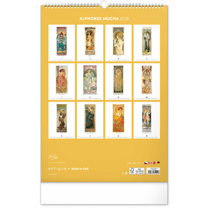 Maxi Calendrier 2026 Affiches Art Nouveau Mucha Exclusif