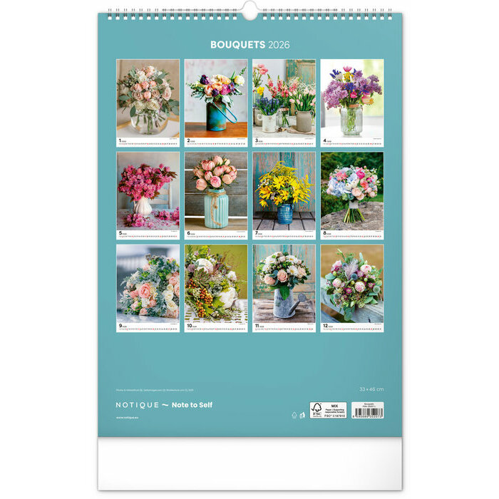 Maxi Calendrier Papier 2025 Bouquets Fleurs et Compositions Florales