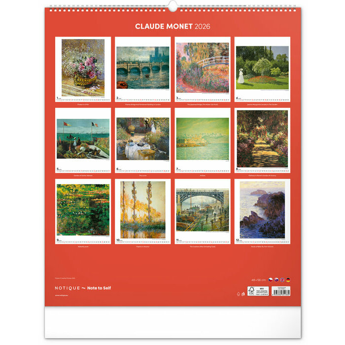 Maxi Calendrier 2026 Claude Monet Impressionniste