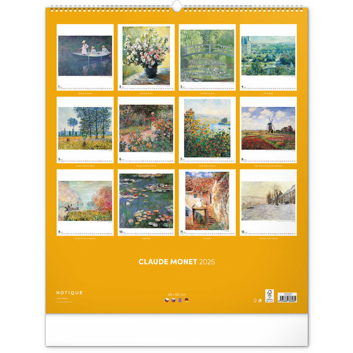 Maxi Calendrier 48x46cm 2025 Claude Monet Impressionniste