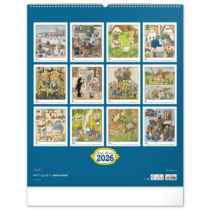 Maxi Calendrier Mural 2026 Artiste Josef Lada