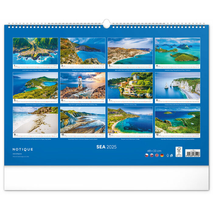 Maxi Calendrier Mural 2025 Paysages Bords de Mer Océan