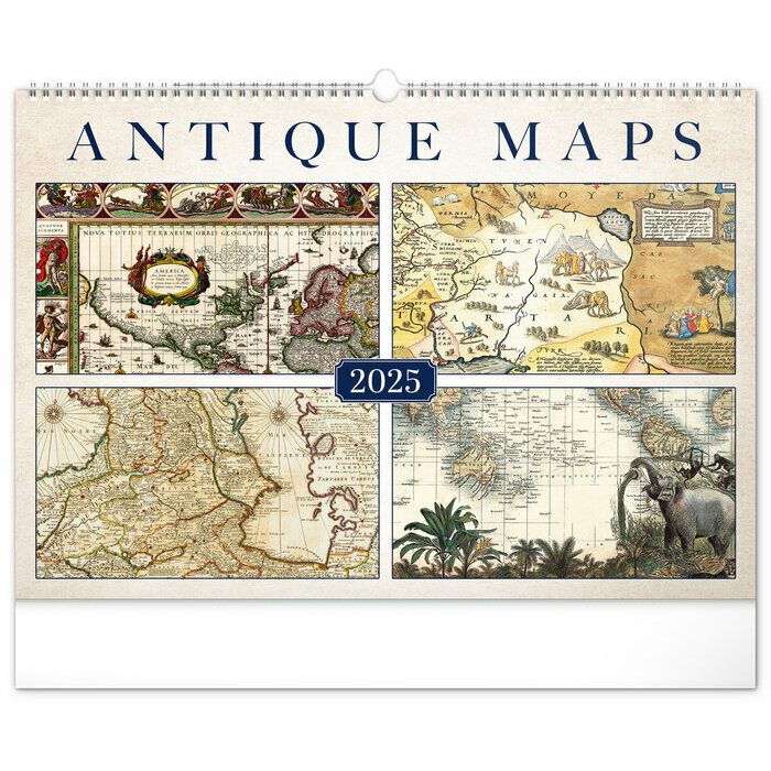 Maxi Calendrier Mural 2025 Cartes Gographique Vintage