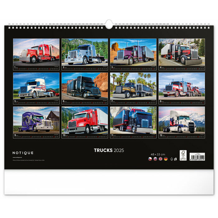 Maxi Calendrier Papier 2025 Camions Poids Lourds Américains
