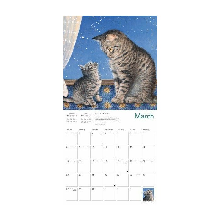 Calendrier papier 2026 Chats dans l'art Ivory