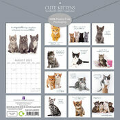 Calendrier Papier 2025 Chatons Mignons Fond Blanc