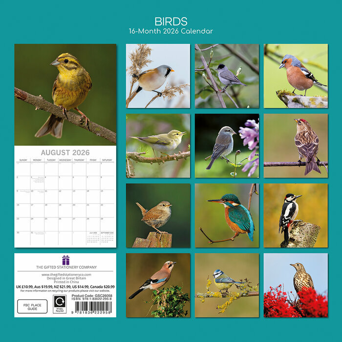 Calendrier 2026 Oiseaux Communs Jardins