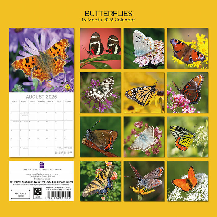 Calendrier Mural 2026 Papillons