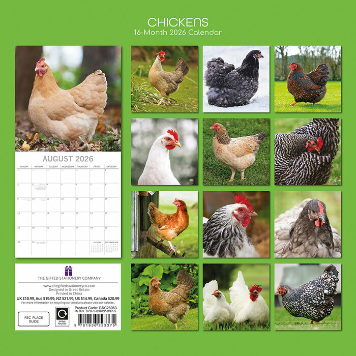 Calendrier Papier 2026 Poules de nos Jardins