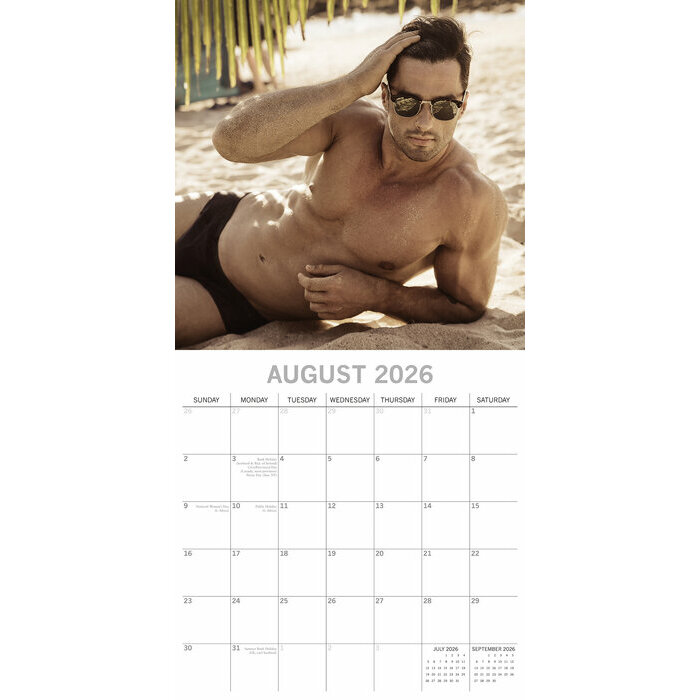 Calendrier 2026 Hommes Sexy Sensuels