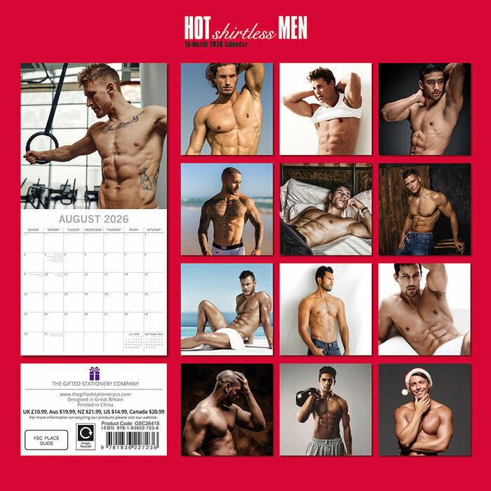 Calendrier 2026 Hommes Torse Nu