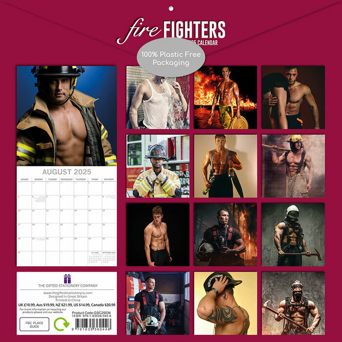 Calendrier Papier 2025 Hommes Sexy Pompiers