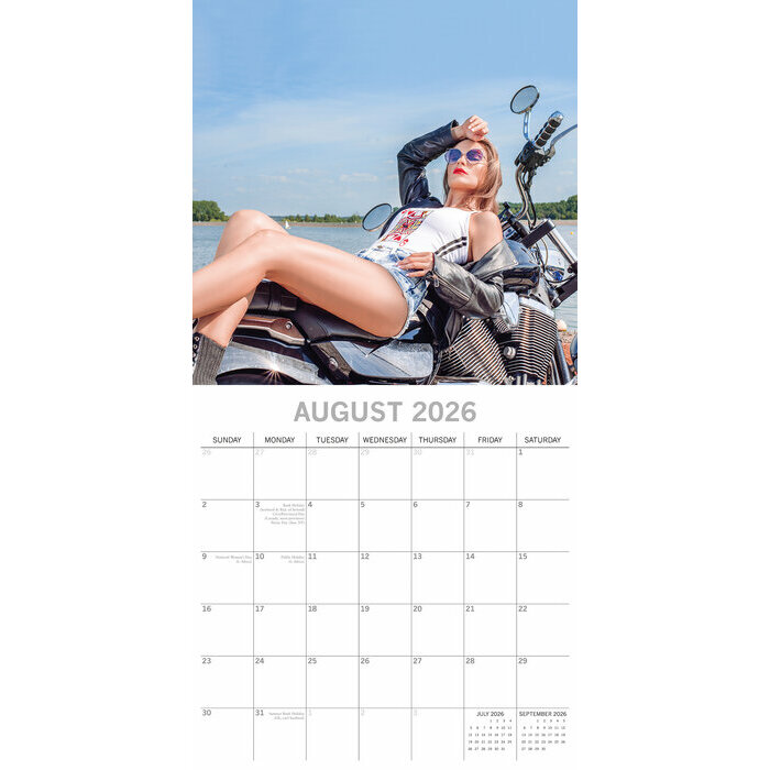 Calendrier 2026 Femmes Sexy et Motos