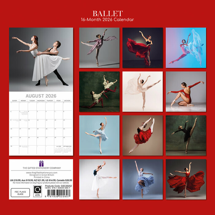 Calendrier 2026 Danseuse Classique Ballet de Danse