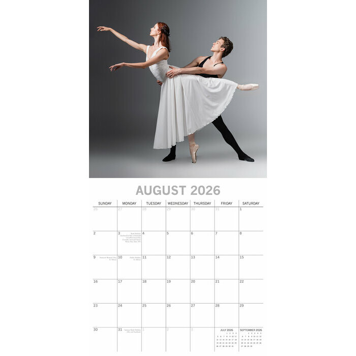 Calendrier papier 2026 Danseuse Classique Ballet de Danse