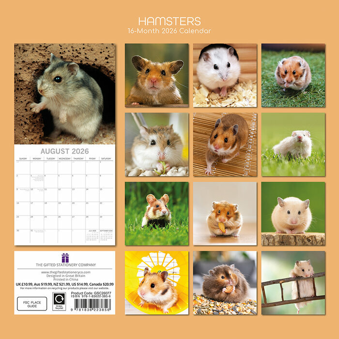 Calendrier Papier 2026 Nacs Hamster