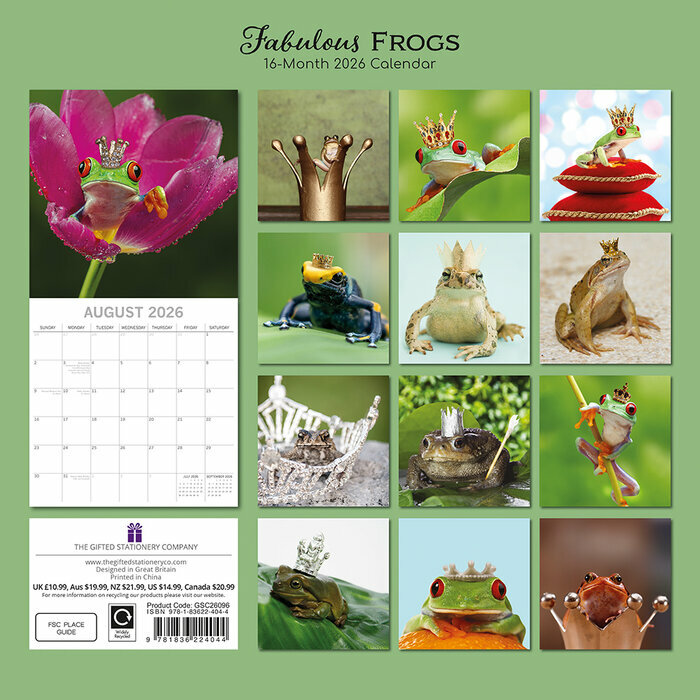 Calendrier 2026 Grenouilles Fabuleuses 
