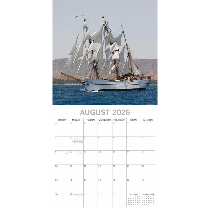 Calendrier papier 2026 Bateaux Grands Voiliers