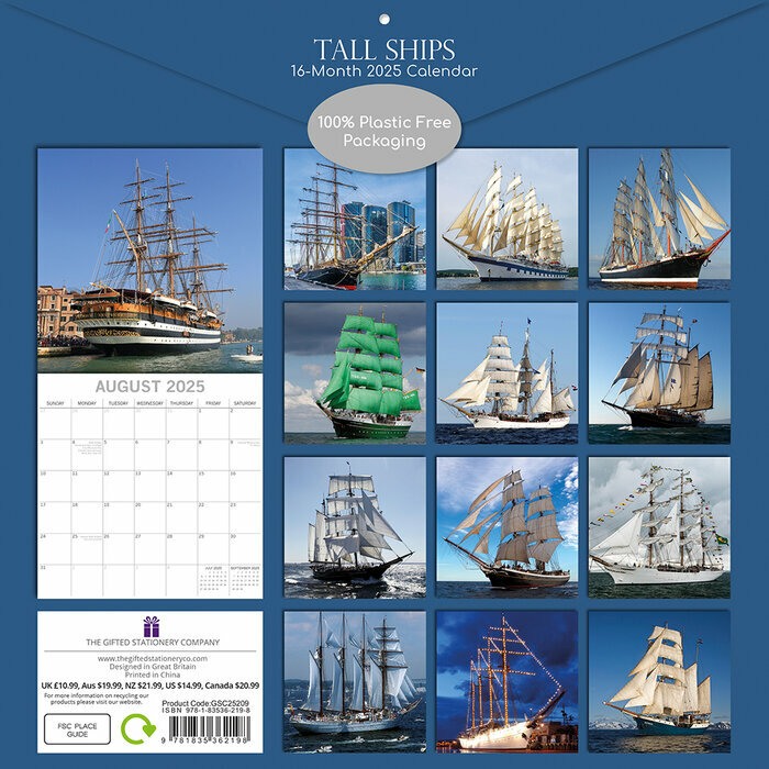 Calendrier Papier 2025 Bateaux Grands Voiliers