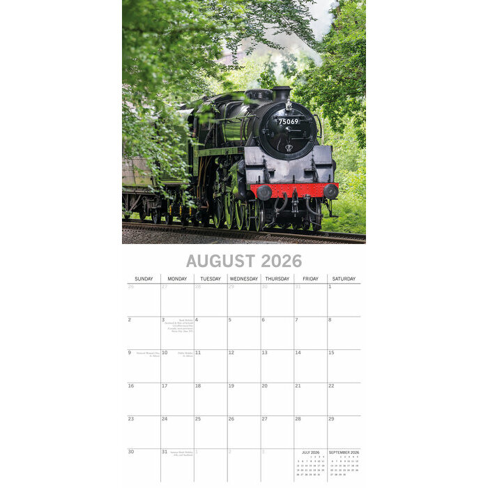 Calendrier train 2025 Train  Vapeur Rtro