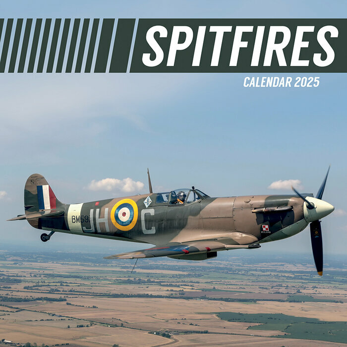 Calendrier Mural 2025 Avions de Guerre Militaire Spitfire