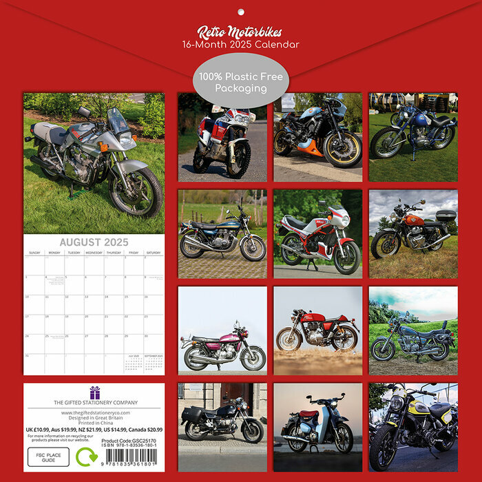 Calendrier Papier 2025 Motos Rétro MotorBike