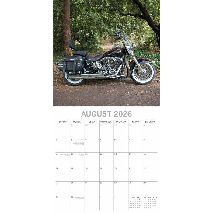 Calendrier 2026 Motos Harleys