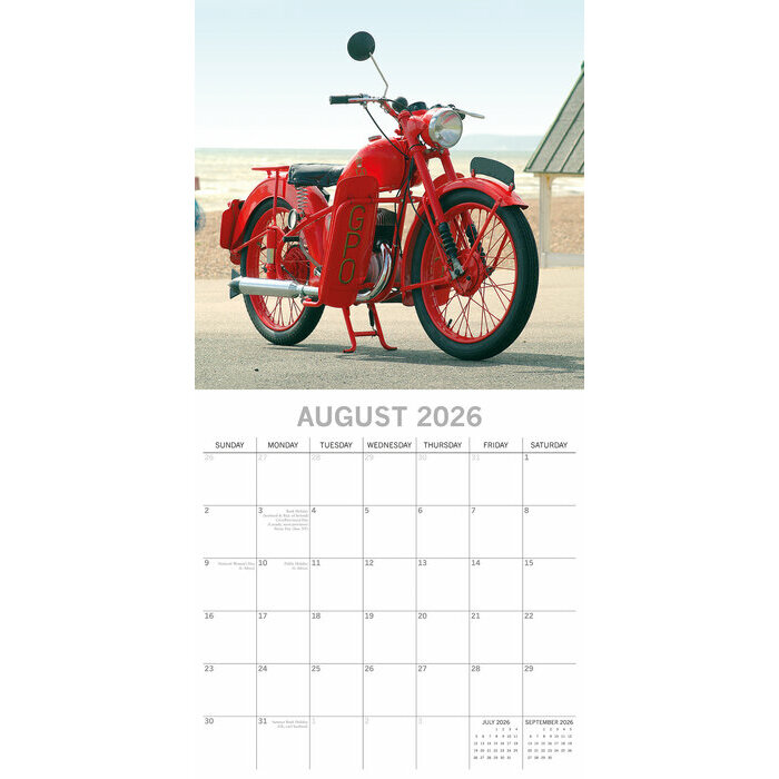 Calendrier Vintage  2025 Motos Classiques Retro
