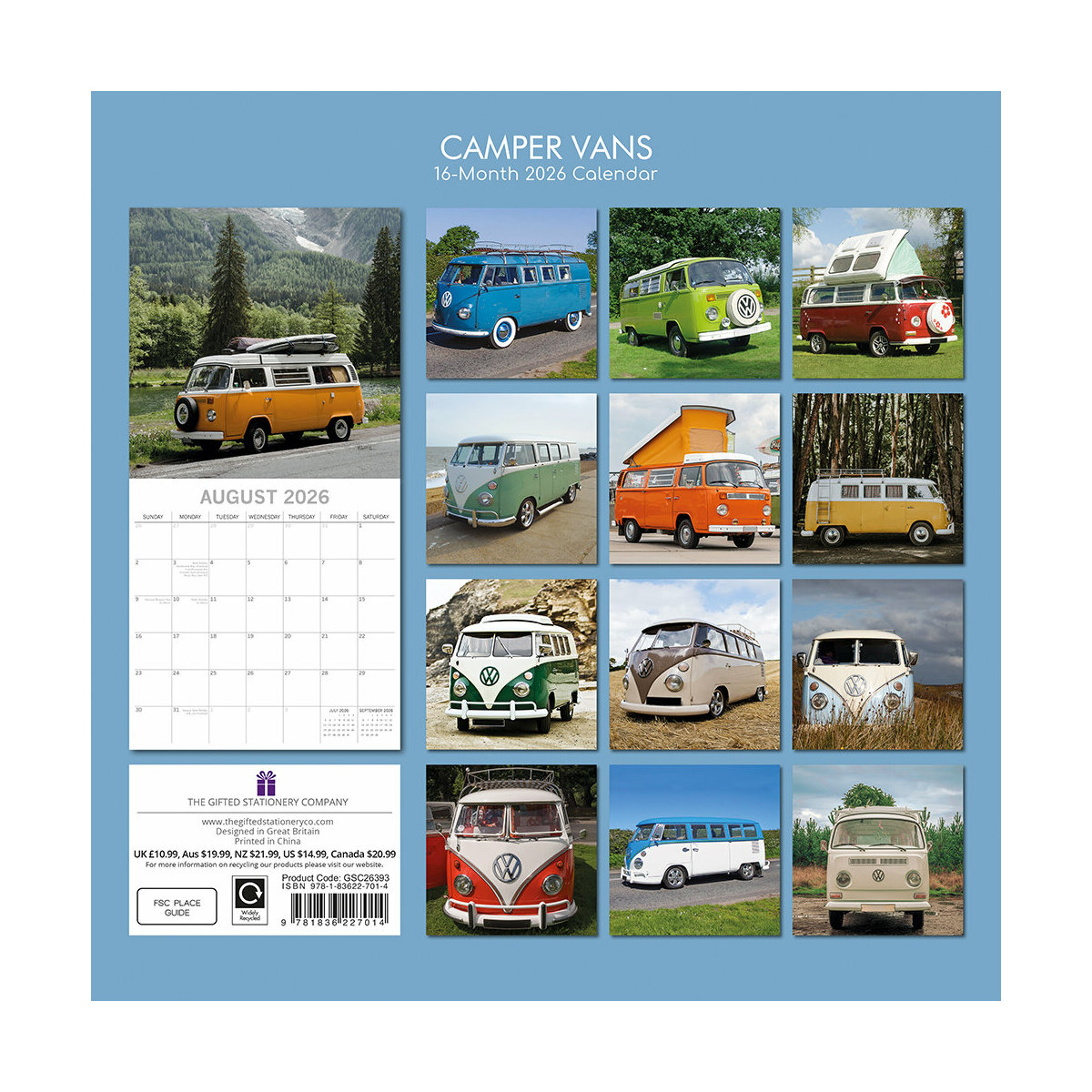 Calendrier Mural 2026 Thème Voyages - Calendrier Mensuel 30x60 Cm Multilingue, Papier 140g