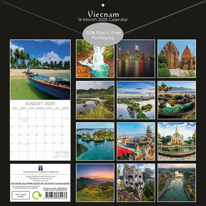 Calendrier Papier 2025 Vietnam Hano Asie